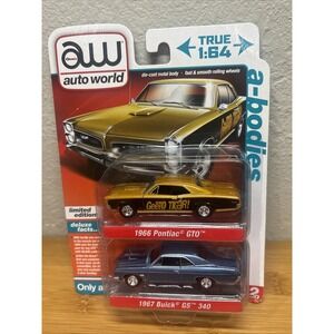 Auto World A-BODIES 1966 Pontiac GTO / 1967 Buick GS 340 Limited Edition NEW